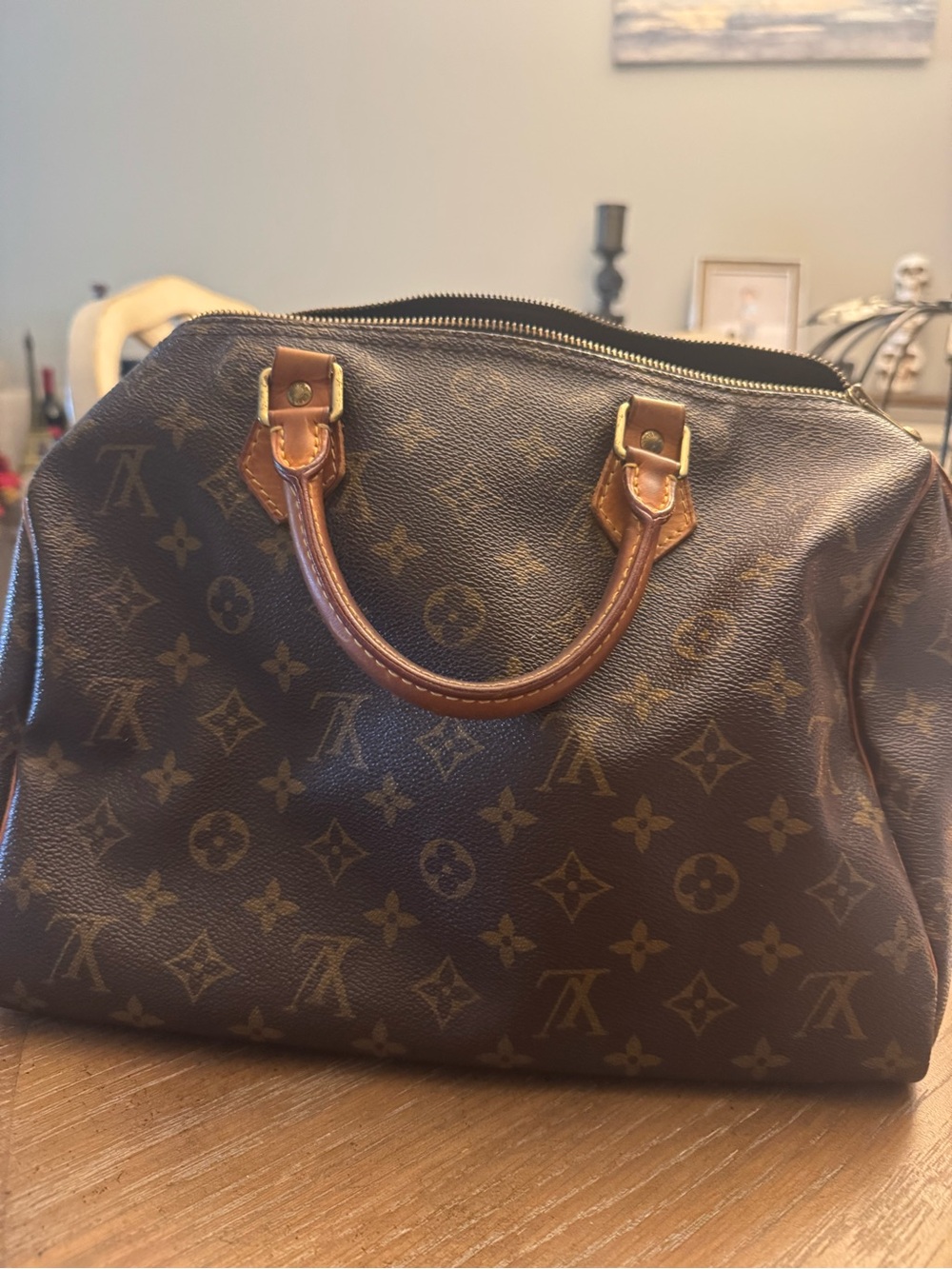 Louis Vuitton Monogram Canvas Satchel in Brown and Tan